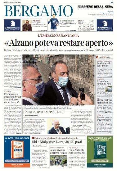 Il Corriere di Bergamo: «Alzano poteva restare aperto»