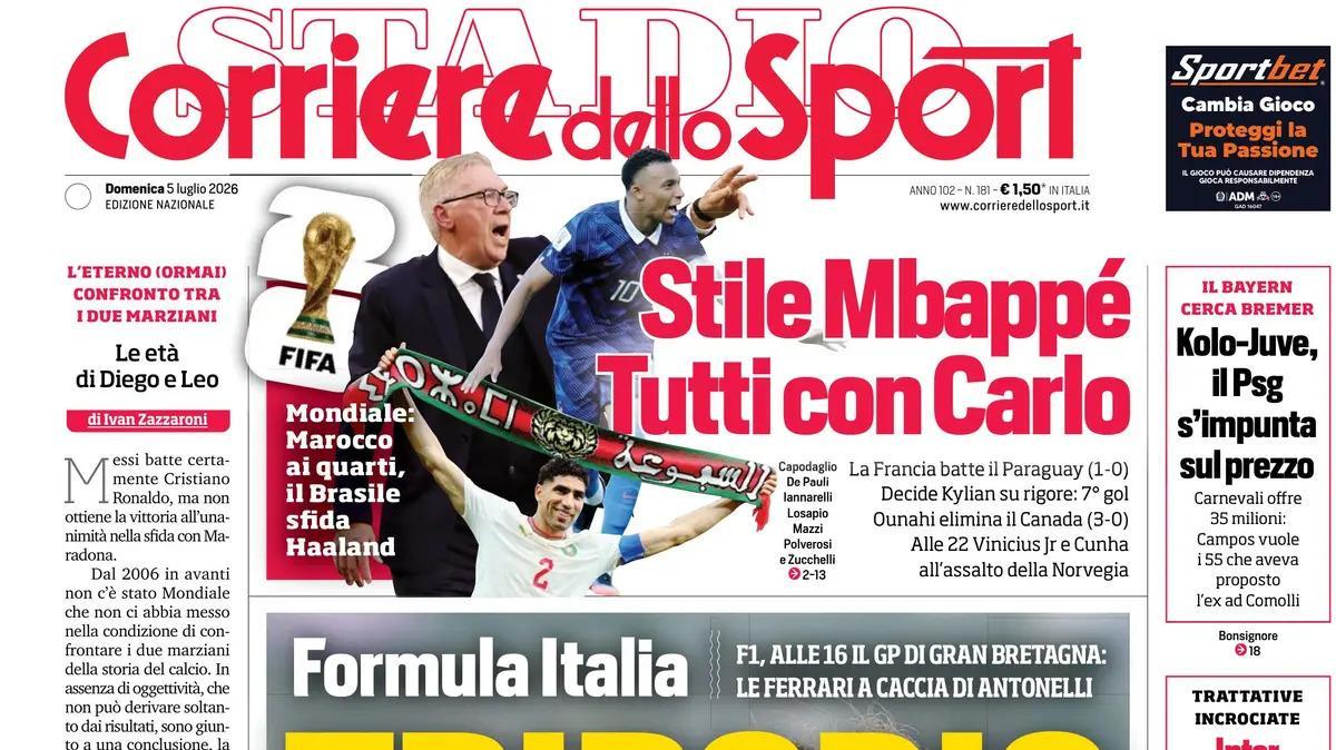 PRIMA PAGINA – Corriere dello Sport: "Tripodio"