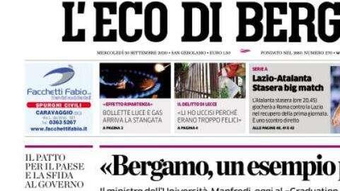 L'Eco di Bergamo sull'Atalanta: "Stasera big match"