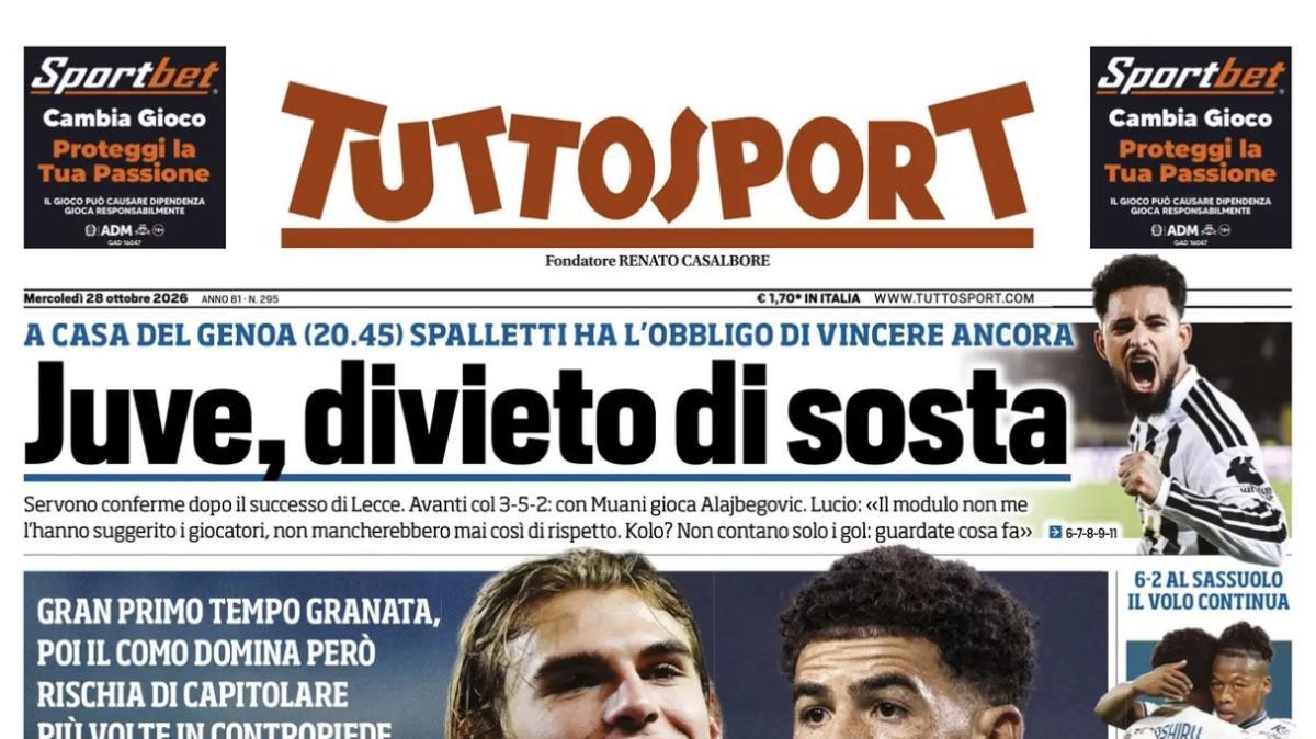 PRIMA PAGINA – Tuttosport: ""Il Toro Ché Ma Paz è magico"