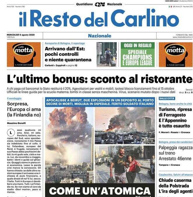 PRIME PAGINE - "L'ultimo bonus: sconto al ristorante" 