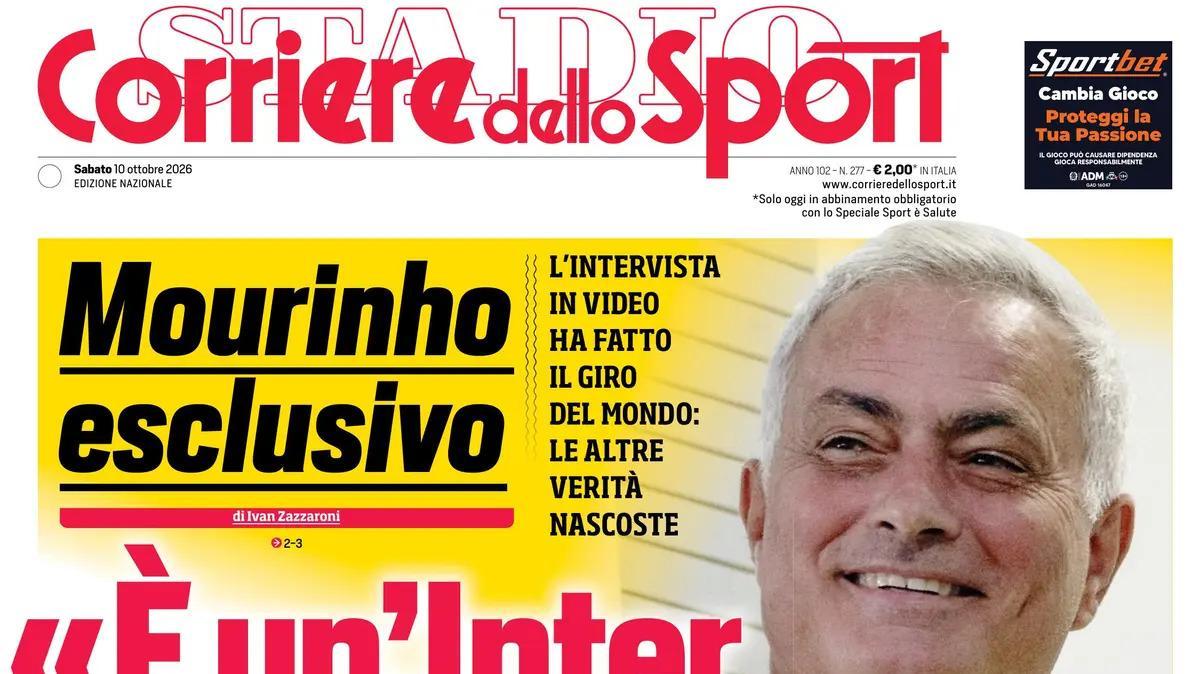 PRIMA PAGINA – Corriere dello Sport: "Mourinho