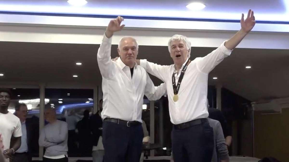 Gasperini e Percassi cantano "We are the Champions". Rivedi i festeggiamenti