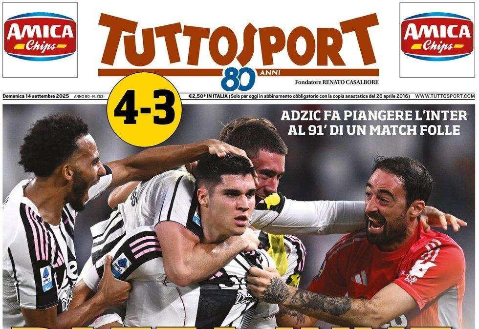 PRIMA PAGINA - TuttoSport: Dea, Lookman rimane fuori Juric: «Servono valori e umiltà»