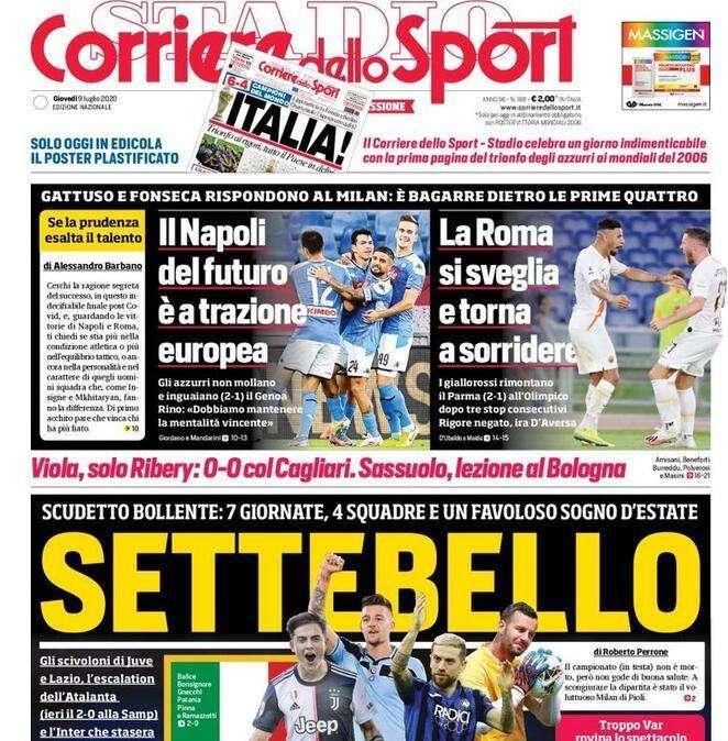 Corriere dello Sport in apertura: "Settebello"