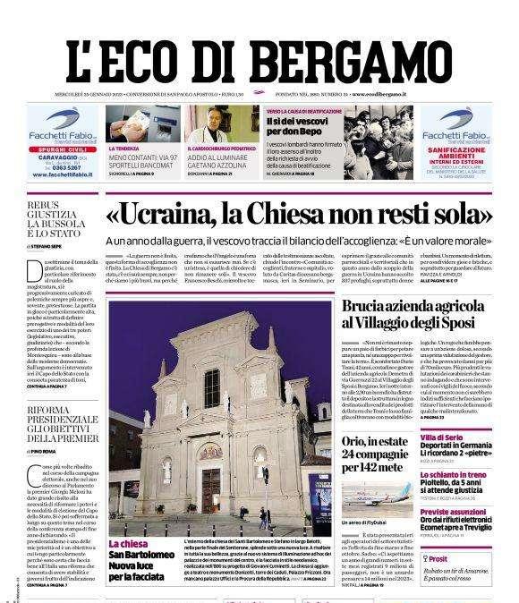 L'Eco di Bergamo in prima pagina: "Dea, andata da protagonista con passo da Europa" 