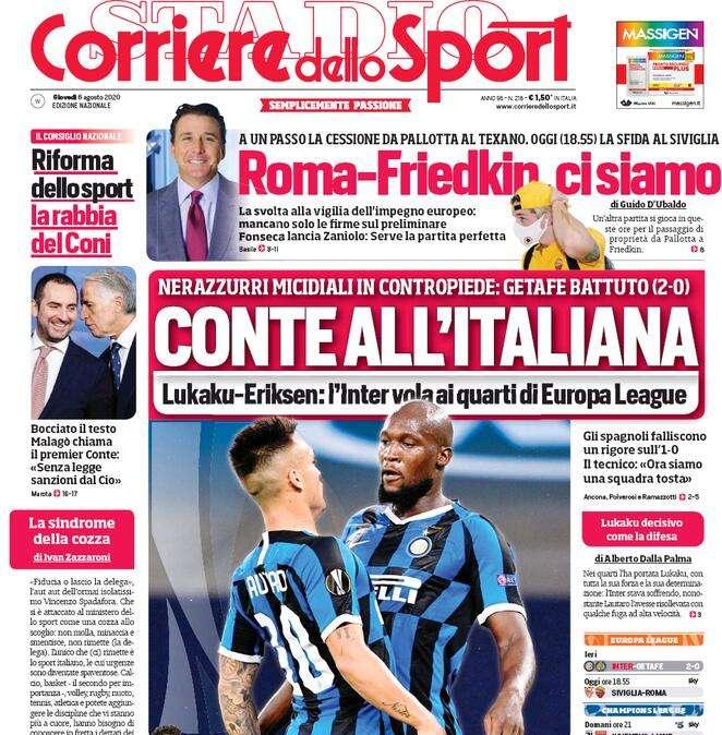 Corriere dello Sport - "Riforma dello Sport, la rabbia del Coni"