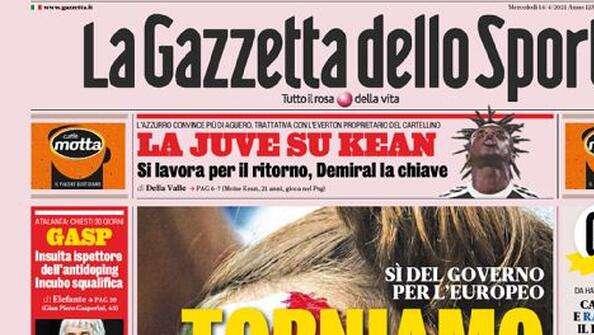 L'apertura de La Gazzetta dello Sport, Gasp: "Insulta ispettore dell'Antidoping. Incubo squalifica"