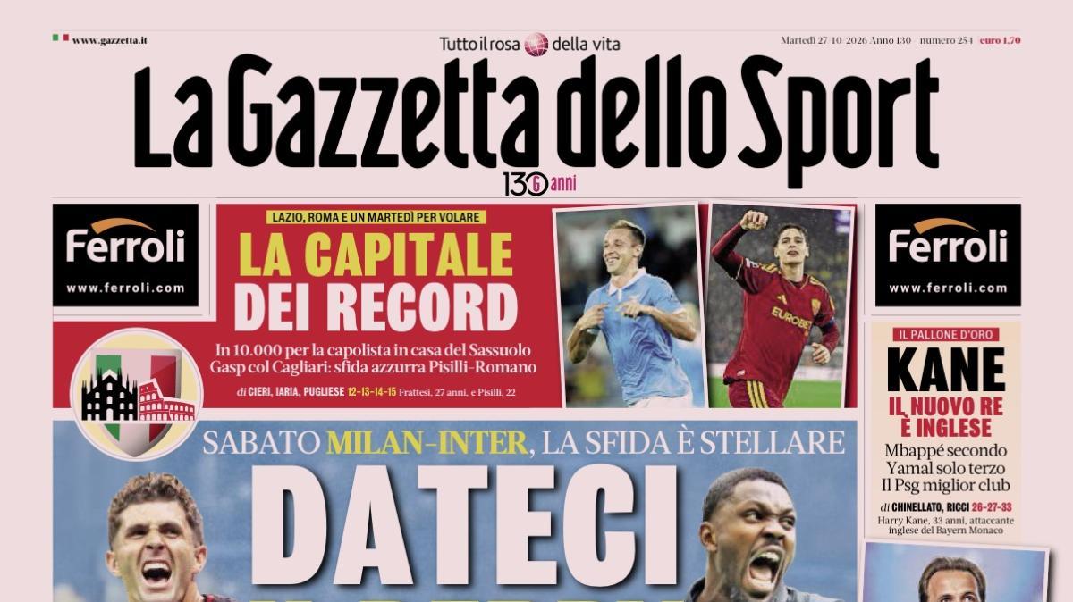 PRIMA PAGINA – La Gazzetta dello Sport: "Dateci il derby"