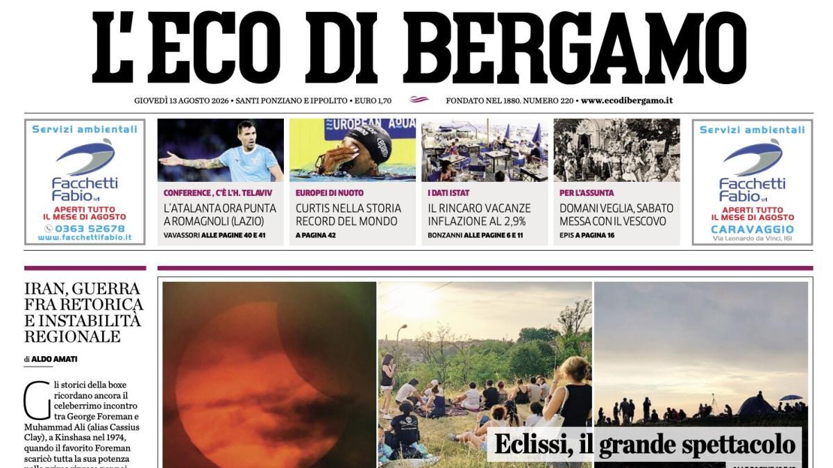 PRIMA PAGINA – L'Eco di Bergamo: "L'Atalanta ora punta a Romagnoli (Lazio)"