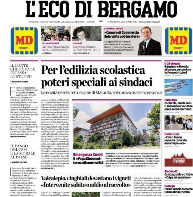L'Eco di Bergamo: "Per l’edilizia scolastica poteri speciali ai sindaci"