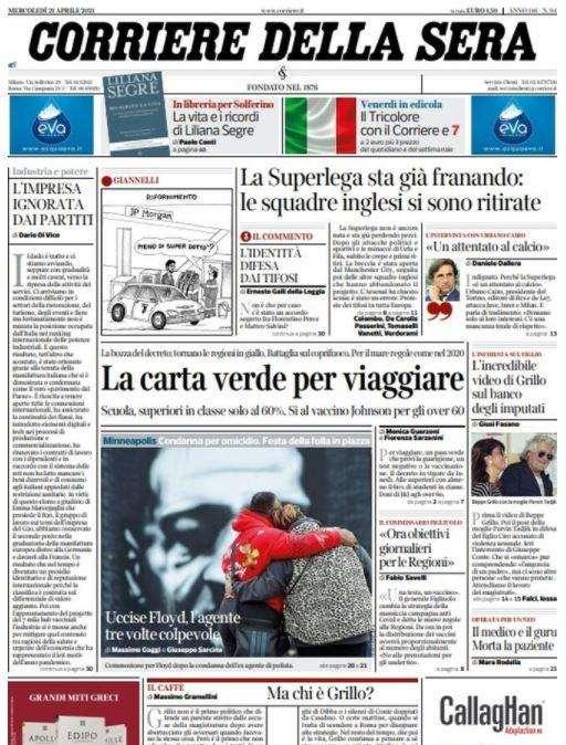 Corriere della Sera: "La carta verde per viaggiare"