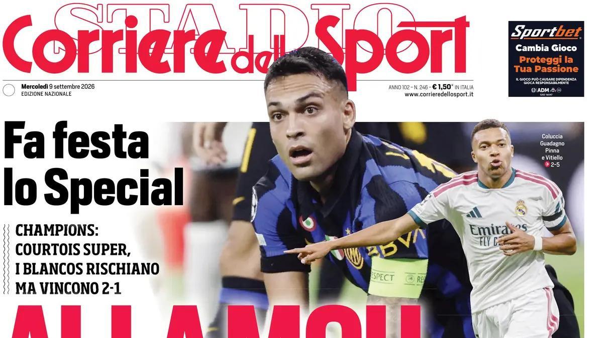 PRIMA PAGINA – Corriere dello Sport: "Alla Mou"