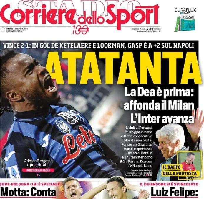 Corriere dello Sport in apertura sul primo posto della Dea: "Atatanta"