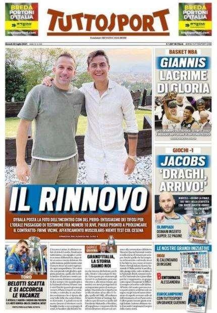 L'apertura di Tuttosport: "Belotti scatta e si accorcia le vacanze"