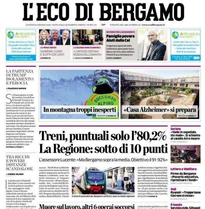 L'Eco di Bergamo: "Champions League, Bayern e Brest ko: Atalanta settima"
