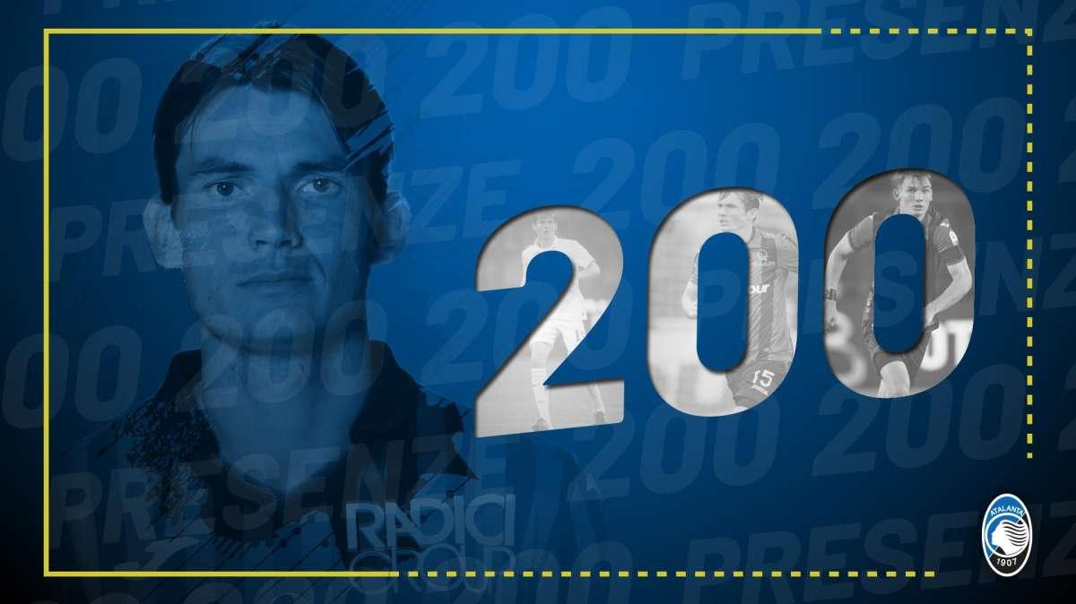 De Roon fa 200, con la maglia dell'Atalanta. Pilastro