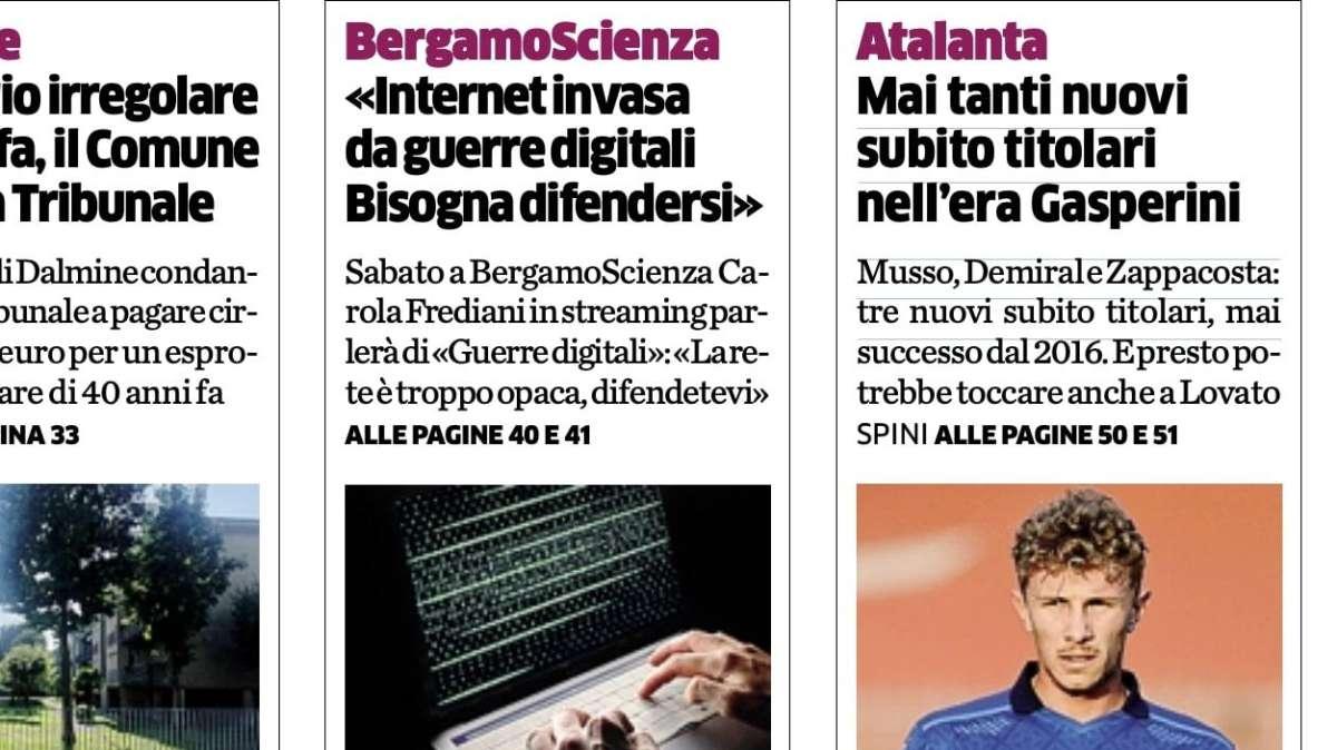 L'Eco di Bergamo: "Mai tanti nuovi subito titolari nell’era Gasperini"