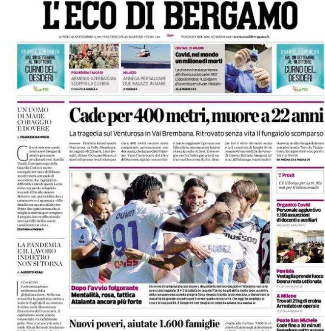 L'Eco di Bergamo: "Cade per 400 metri, muore a 22 anni"