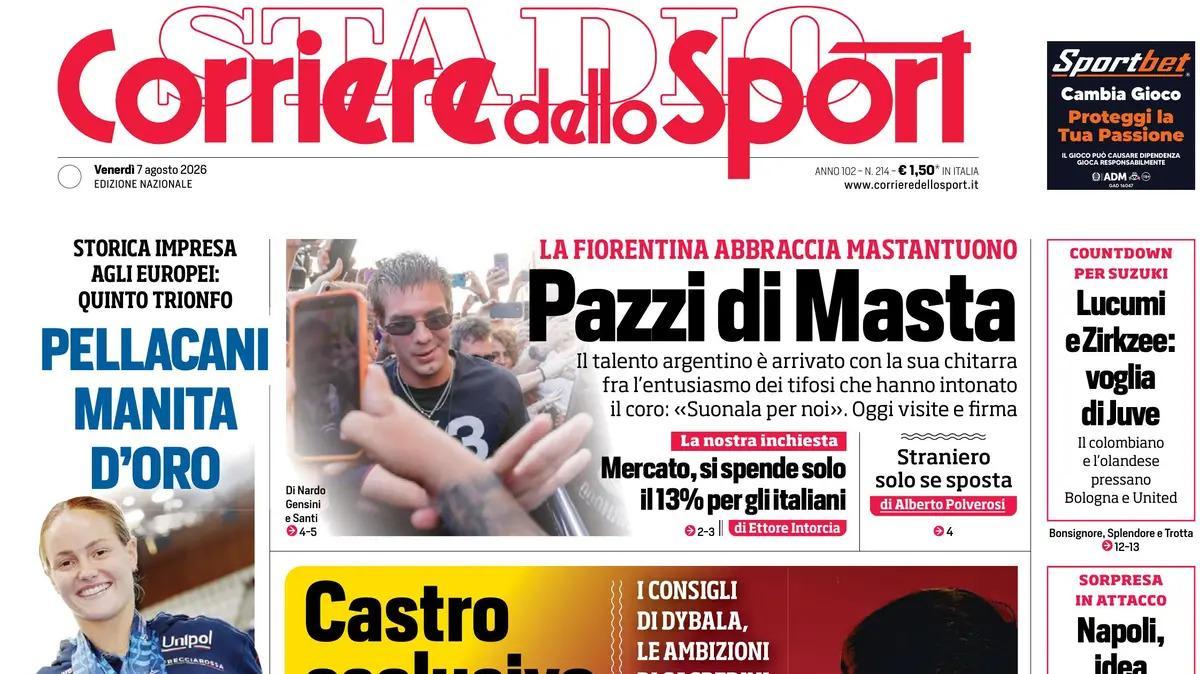 PRIMA PAGINA – Corriere dello Sport – Stadio: "«Roma senza limiti»"