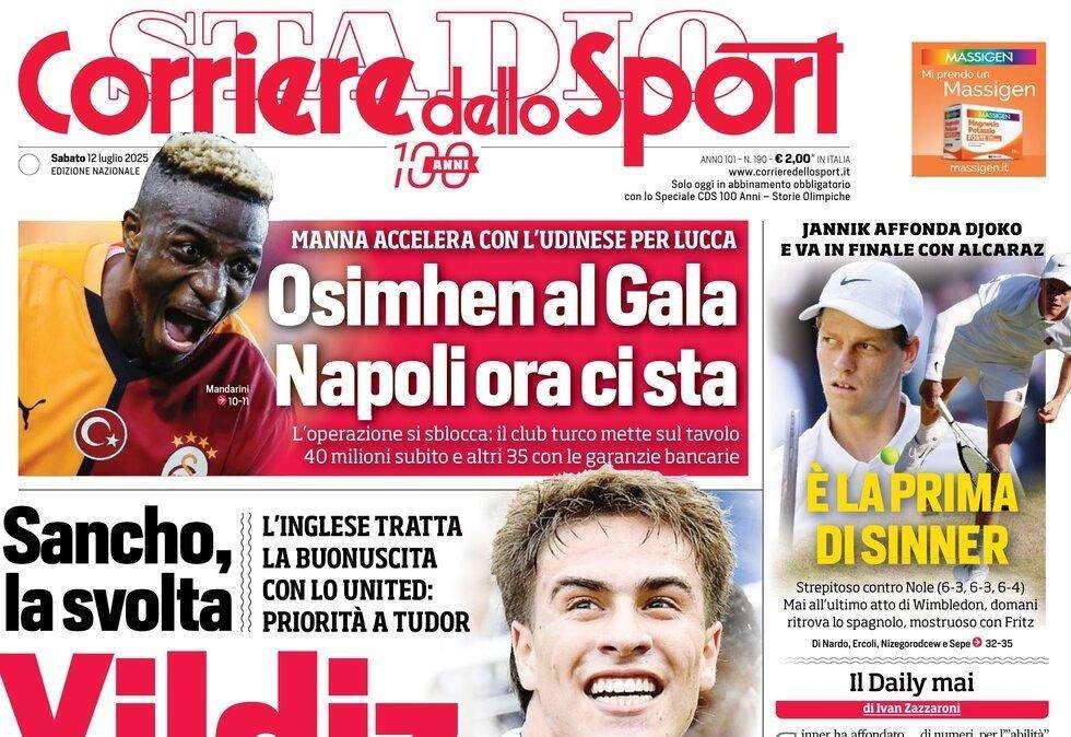 PRIMA PAGINA - Corriere dello Sport: "Yildiz 2030"