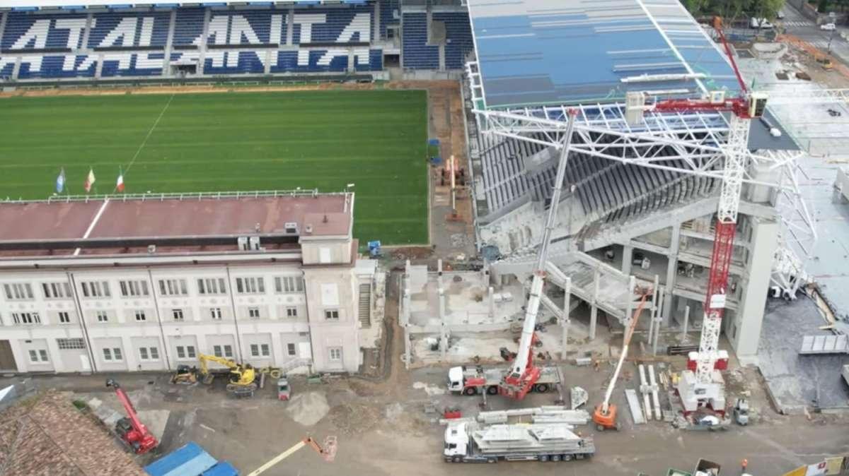FOTO - Gewiss Stadium, prende forma l'ultimo spicchio