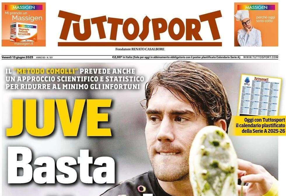 PRIMA PAGINA - Tuttosport: "Juve Basta rotture!"