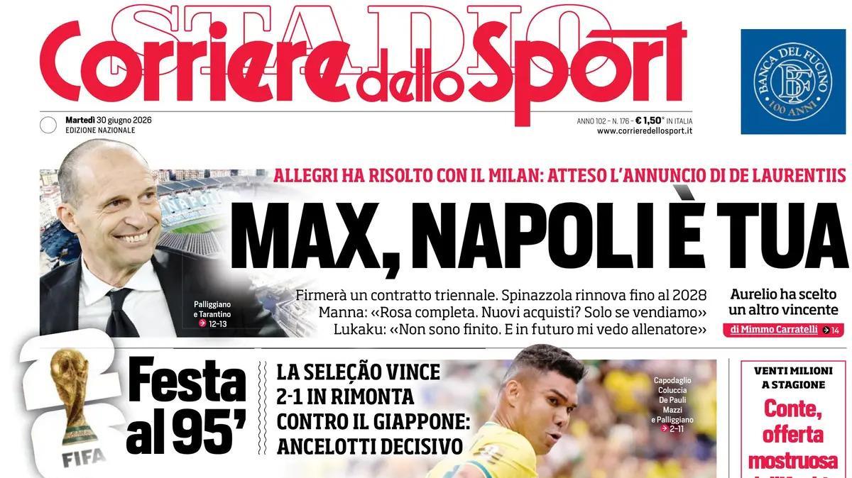 PRIMA PAGINA – Corriere dello Sport: "Carlo Mago"