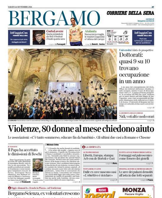 PRIMA PAGINA - Corriere di Bergamo: "Nuova terza maglia, le reazioni (opposte) e l'attesa del campo"