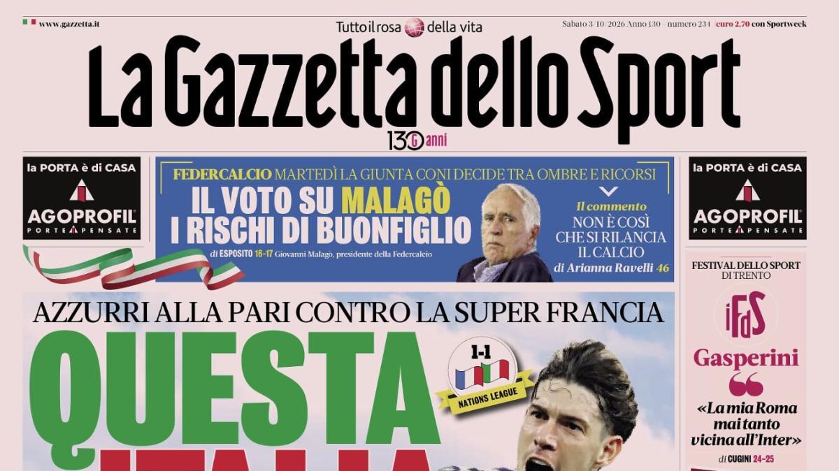 PRIMA PAGINA – La Gazzetta dello Sport: "Panita e spinaci"
