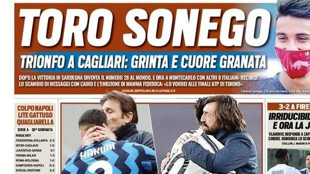 L'apertura di Tuttosport: "Irriducibile Dea, e ora la Juve"
