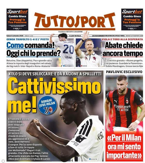PRIMA PAGINA - Tuttosport: "Cattivissimo me!"