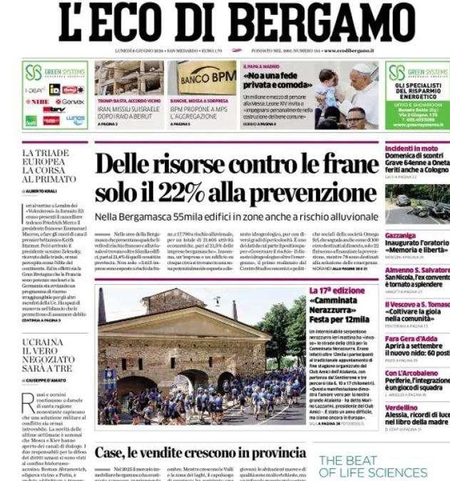 PRIMA PAGINA - L'Eco di Bergamo: "Mercato Atalanta, spunta l'idea Gudmundsson"