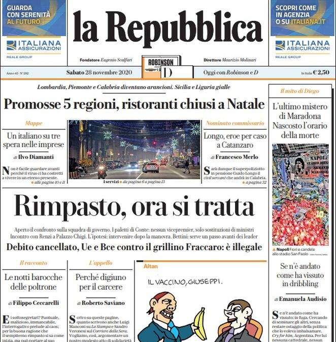 La Repubblica: "Rimpasto, ora si tratta"
