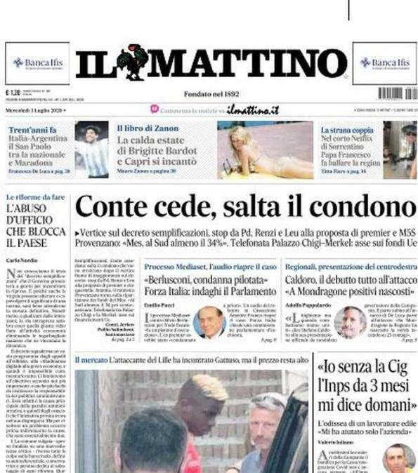 PRIME PAGINE - "Conte cede, salta il condono" 