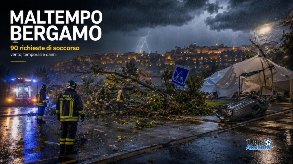 TANEWS24 - Maltempo a Bergamo: vento e temporali, novanta chiamate ai vigili del fuoco