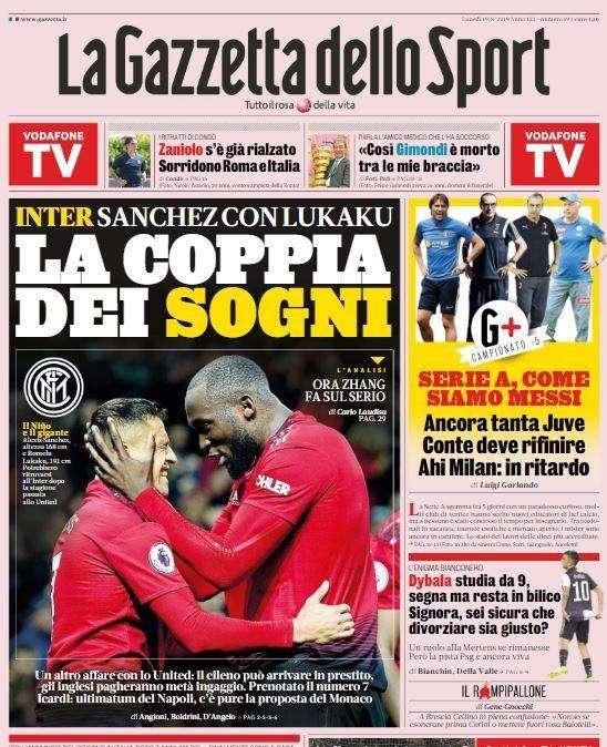 L'apertura de La Gazzetta dello Sport: "La coppia dei sogni"
