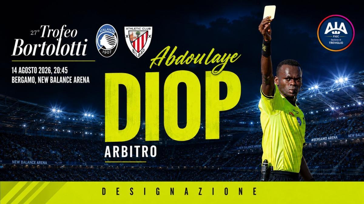 Trofeo Bortolotti, arbitra Diop: la designazione per Atalanta-Athletic Club