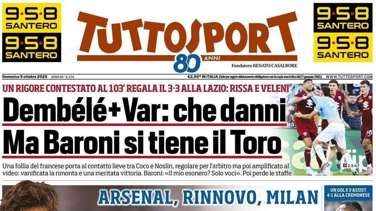 PRIMA PAGINA - TuttoSport: "Fuoco Yildiz"