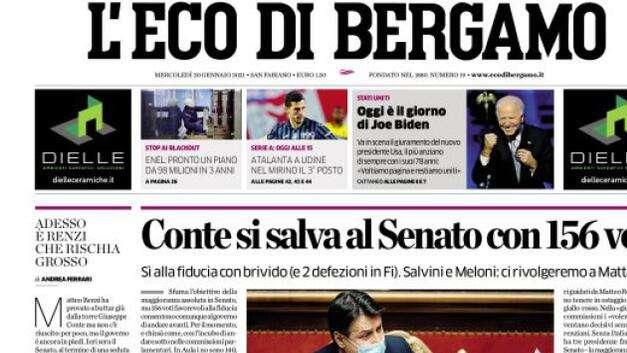 L'Eco di Bergamo sulla Dea: "A Udine nel mirino il terzo posto"
