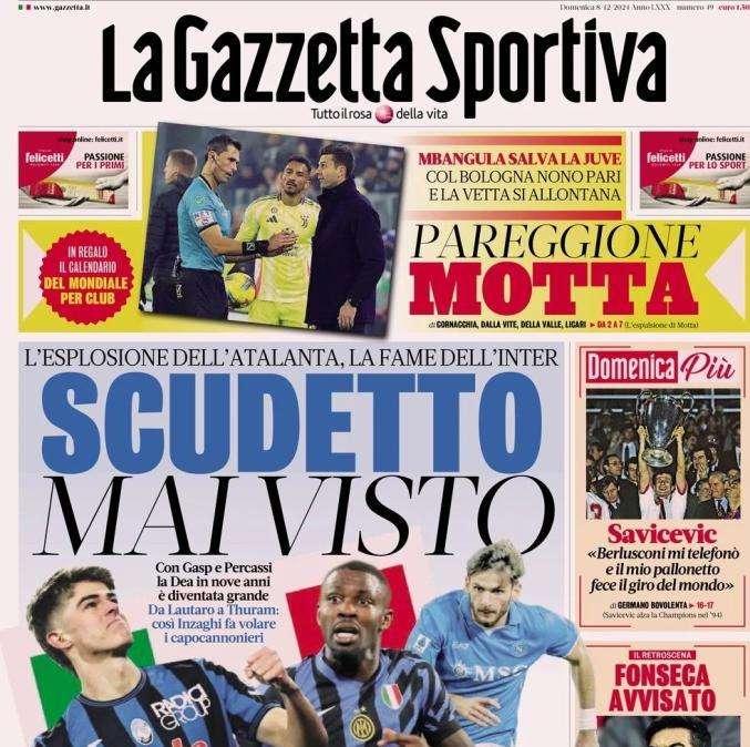 Fonseca ancora ko, la prima de La Gazzetta dello Sport: "Resta al Milan solo con la Champions"