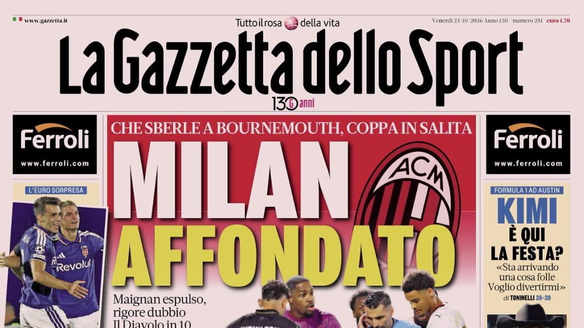 PRIMA PAGINA – La Gazzetta dello Sport: "Resa Atalanta in casa Ajax (2-0). Sarri quinto ko"