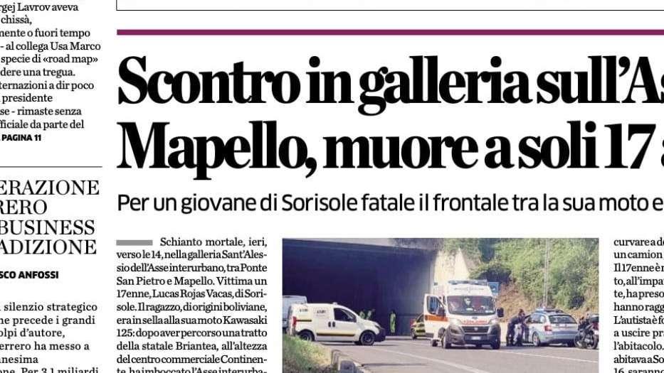 TANEWS24 - Tragedia in galleria, muore un 17enne di Sorisole 
