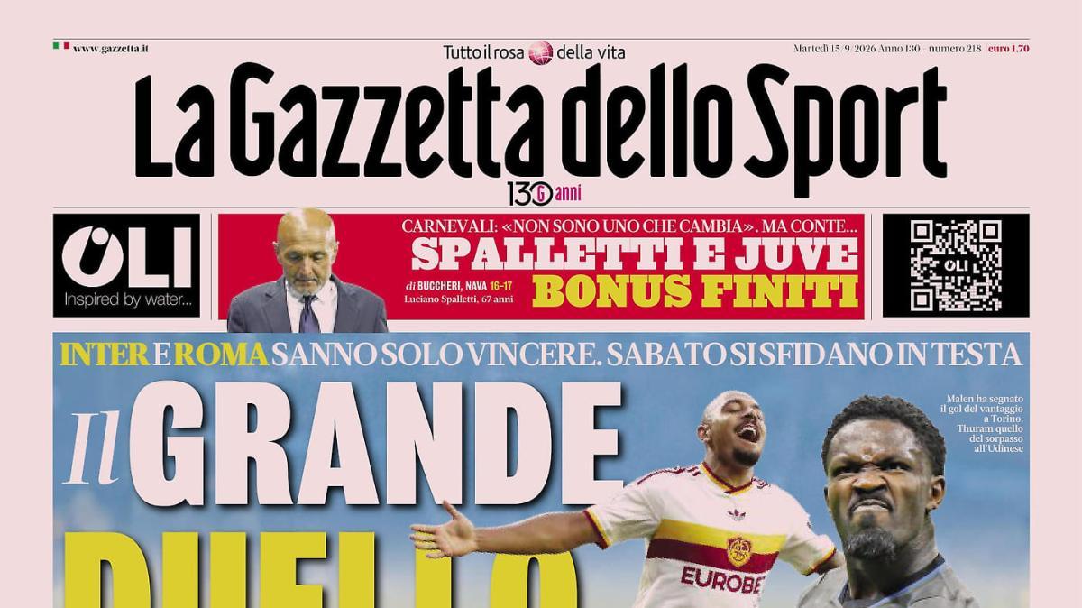 PRIMA PAGINA - Gazzetta dello Sport: "Grande duello"