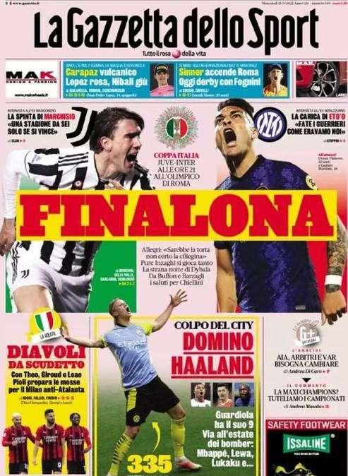 La Gazzetta in prima pagina: "Diavoli da scudetto"