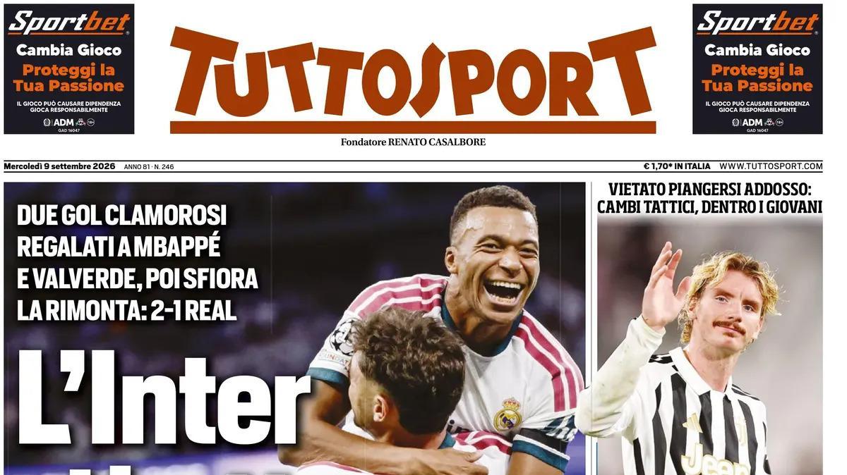 PRIMA PAGINA – Tuttosport: "L'Inter si batte da sola"