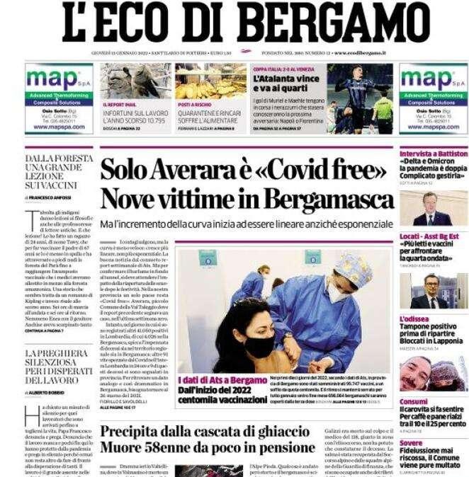 L'Eco di Bergamo: "L'Atalanta vince e va ai quarti"
