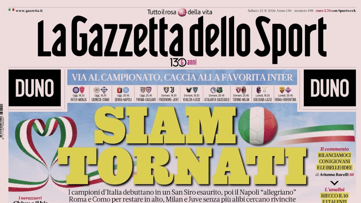 PRIMA PAGINA – La Gazzetta dello Sport: "Aspettando Atalanta-Sassuolo"