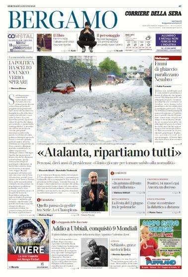 Corriere di Bergamo: "Atalanta, ripartiamo tutti"
