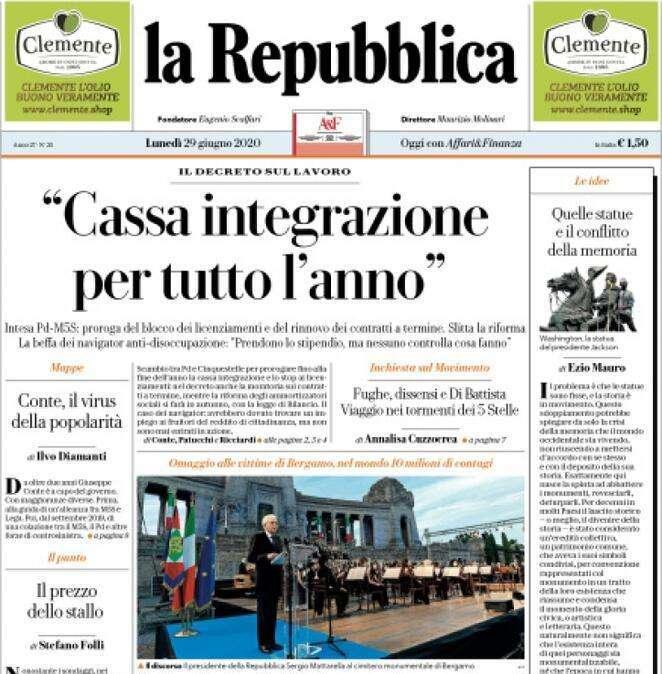 PRIME PAGINE - "Cassa integrazione tutto l'anno"